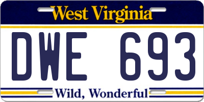 WV license plate DWE693