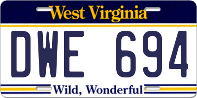 WV license plate DWE694