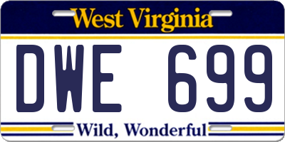 WV license plate DWE699