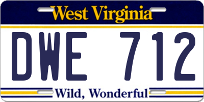 WV license plate DWE712