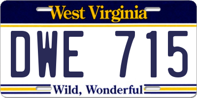 WV license plate DWE715