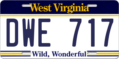 WV license plate DWE717
