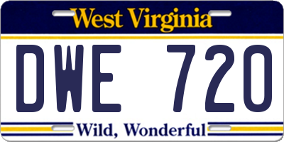 WV license plate DWE720