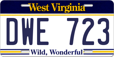 WV license plate DWE723
