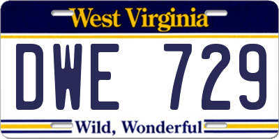 WV license plate DWE729