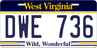 WV license plate DWE736