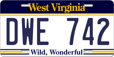 WV license plate DWE742