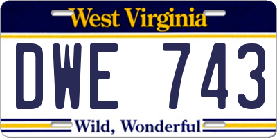 WV license plate DWE743