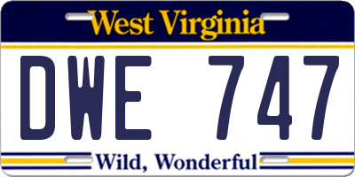 WV license plate DWE747