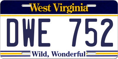 WV license plate DWE752