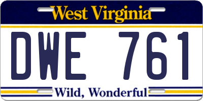 WV license plate DWE761