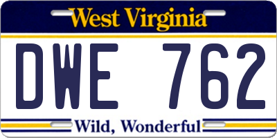 WV license plate DWE762