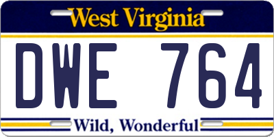 WV license plate DWE764