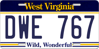 WV license plate DWE767