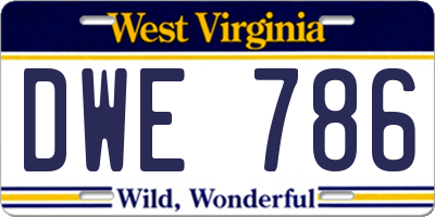 WV license plate DWE786