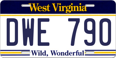 WV license plate DWE790
