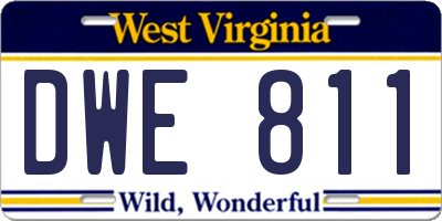 WV license plate DWE811