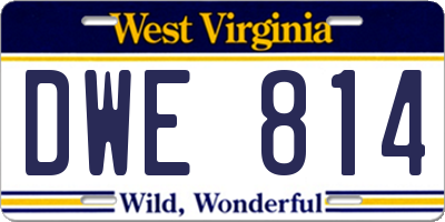 WV license plate DWE814