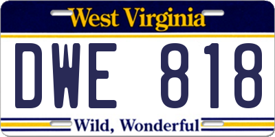 WV license plate DWE818