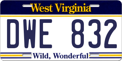 WV license plate DWE832