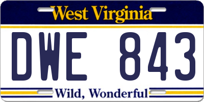 WV license plate DWE843