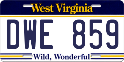 WV license plate DWE859