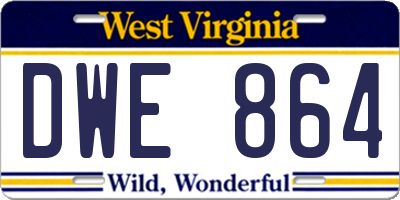 WV license plate DWE864