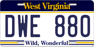 WV license plate DWE880