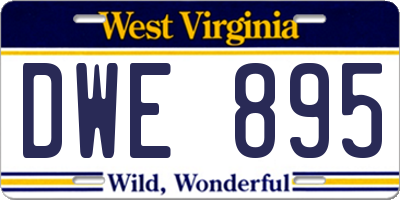 WV license plate DWE895
