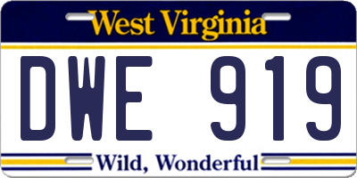 WV license plate DWE919