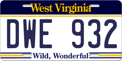 WV license plate DWE932