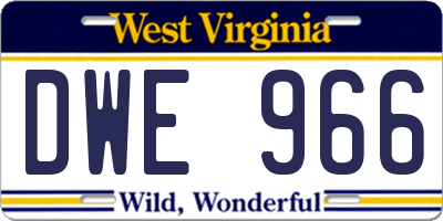 WV license plate DWE966