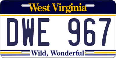 WV license plate DWE967