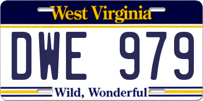 WV license plate DWE979