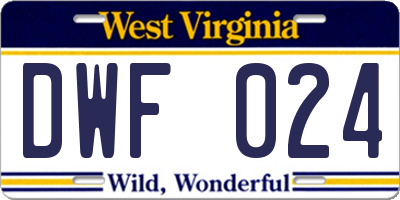 WV license plate DWF024