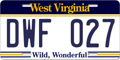 WV license plate DWF027