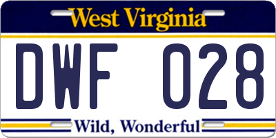 WV license plate DWF028