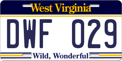 WV license plate DWF029