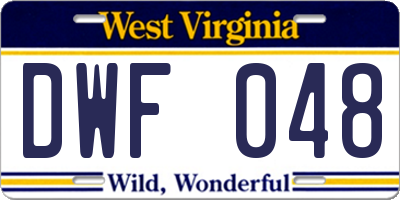 WV license plate DWF048