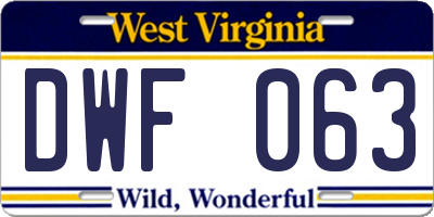 WV license plate DWF063