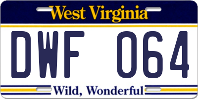WV license plate DWF064