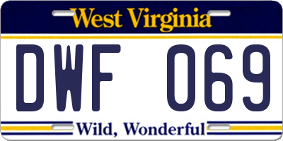WV license plate DWF069