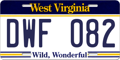 WV license plate DWF082