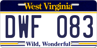 WV license plate DWF083