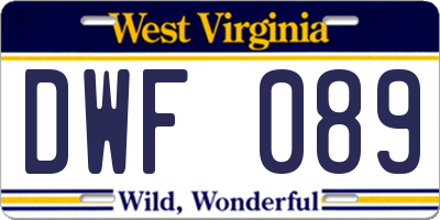 WV license plate DWF089