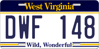 WV license plate DWF148
