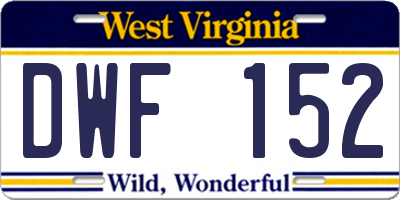 WV license plate DWF152