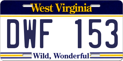 WV license plate DWF153