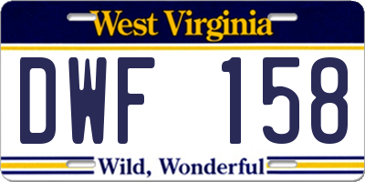 WV license plate DWF158