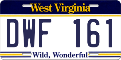 WV license plate DWF161